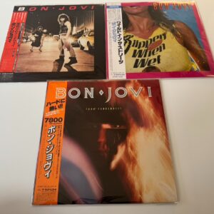 [3LP] Bon Jovi - 3 titles w/ Obi Japan vinyl EX/EX/